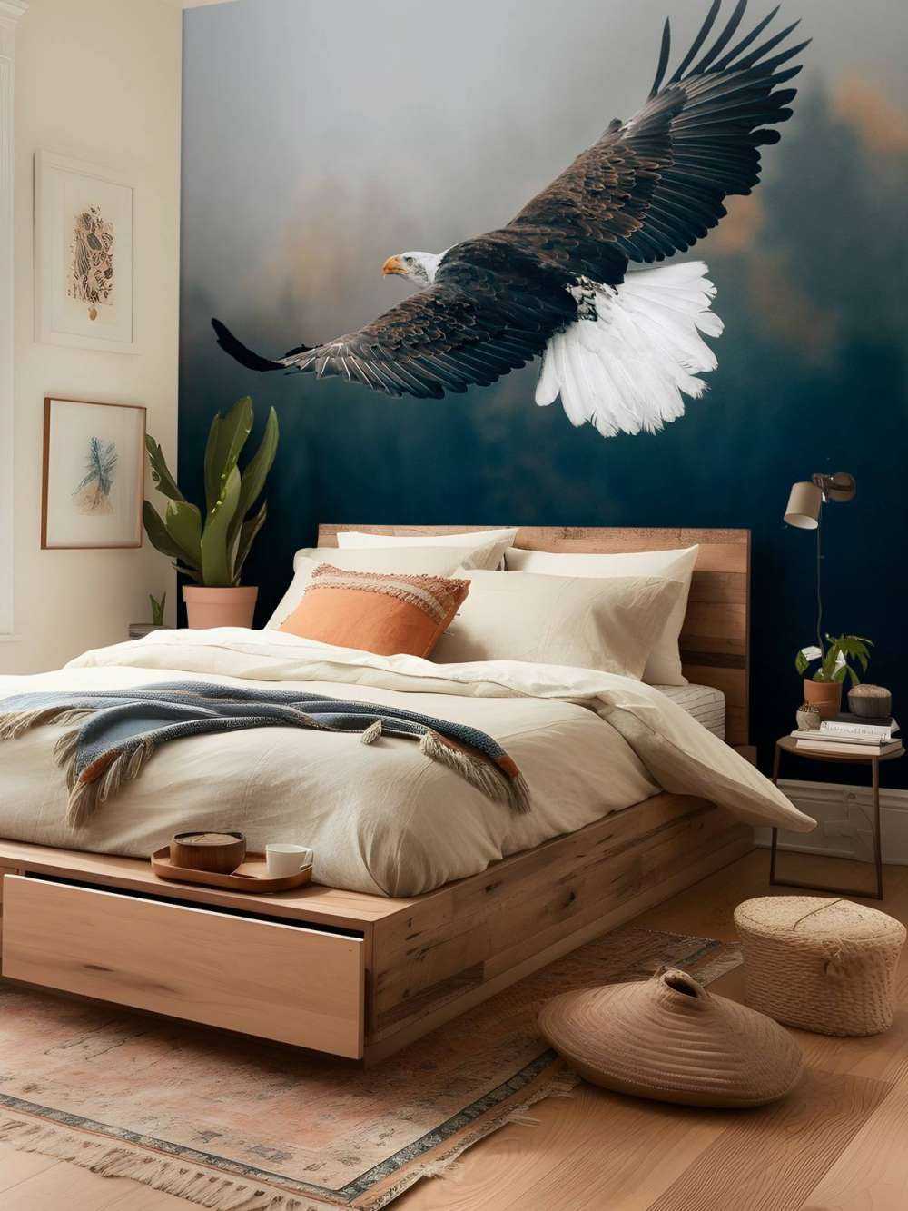 Zeearend boven het bos