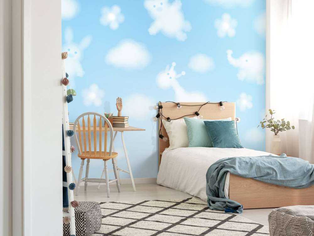 Wolken met kinderfiguurtjes