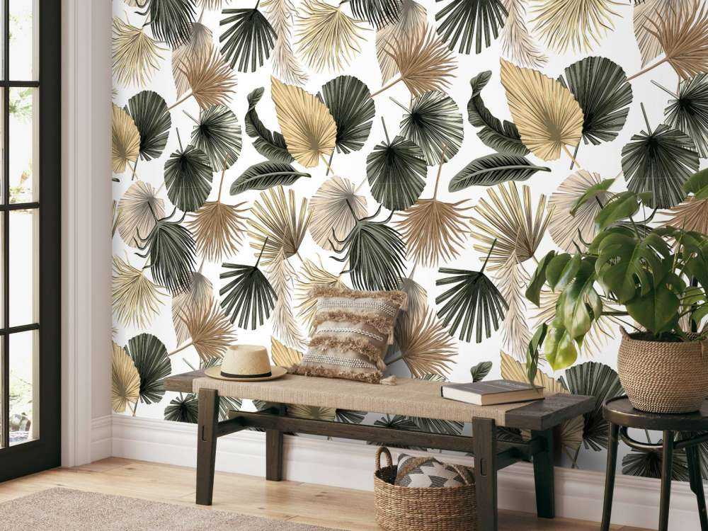 Gedroogde palmbladeren