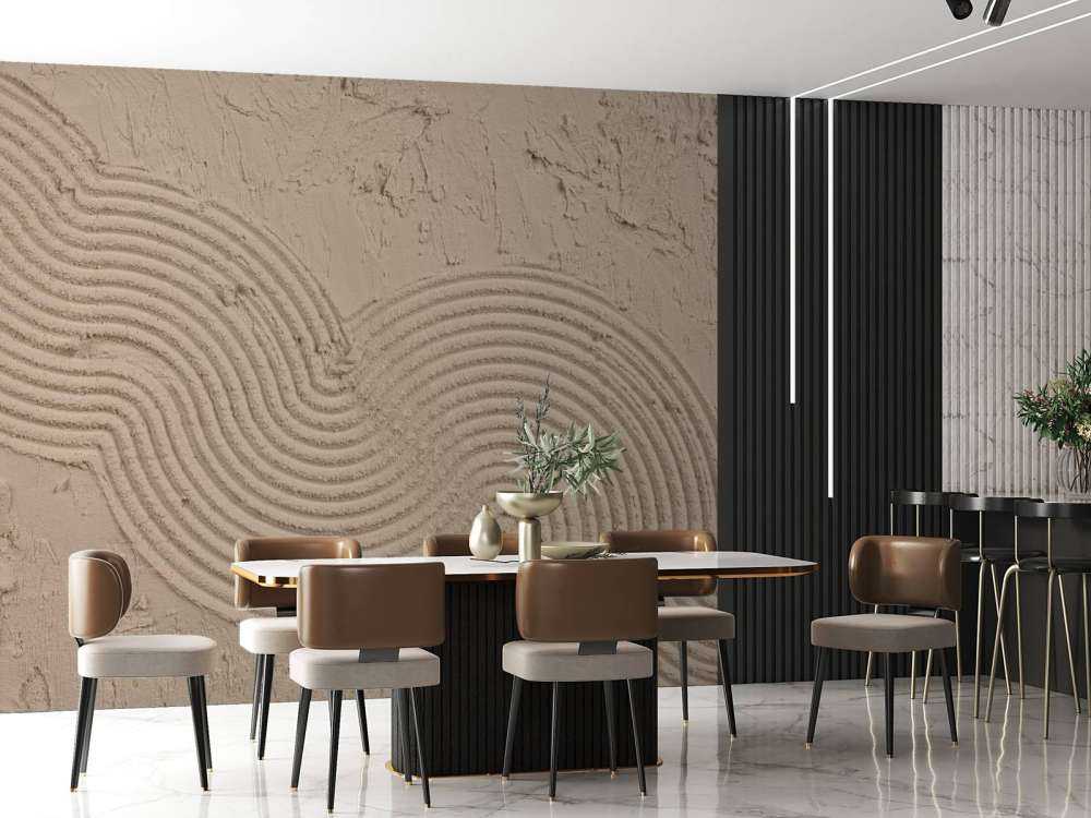 Organische lijnen en structuren in taupe
