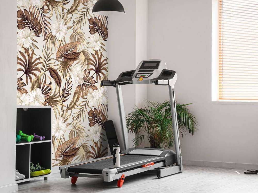 Tropische bloemen, beige