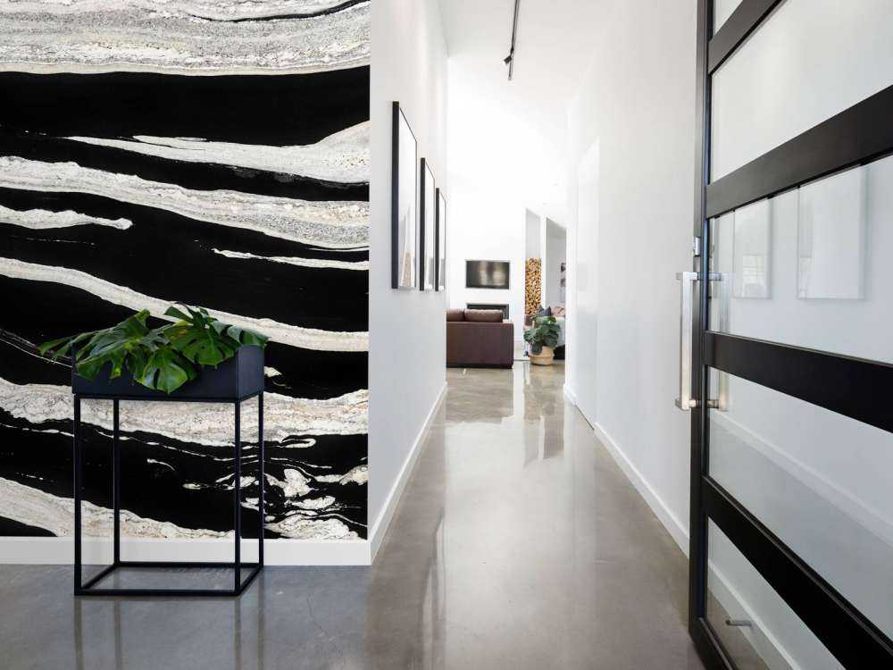 Zwart marmer met witte aders