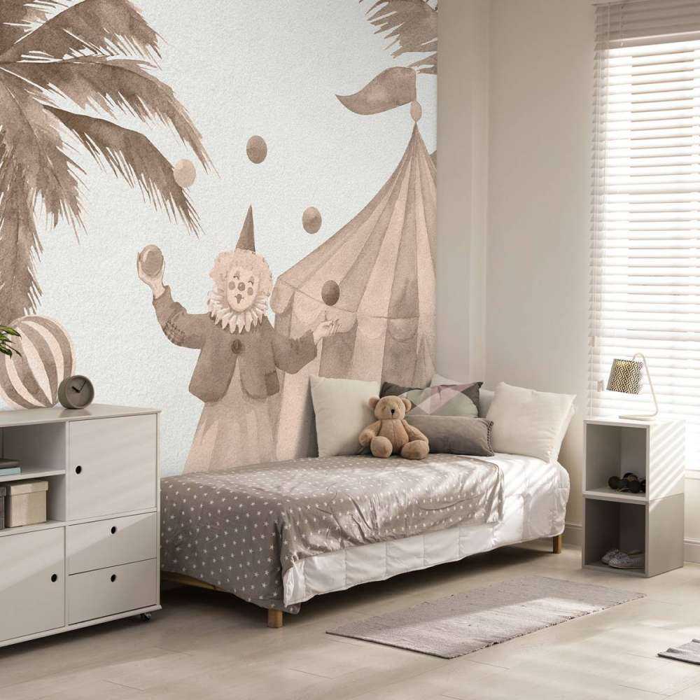 Vrolijke circus dieren taupe