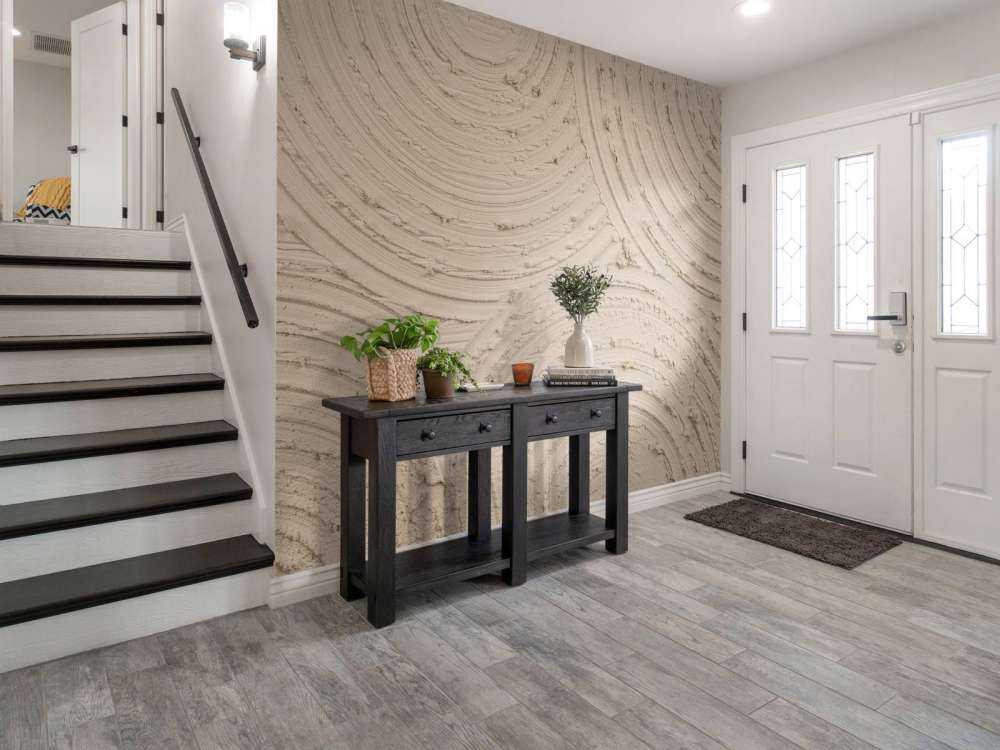 Zen cirkels grove structuur in taupe