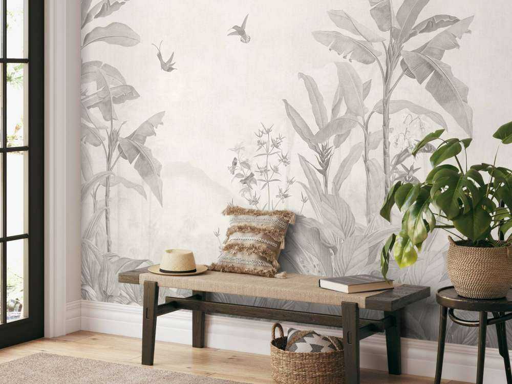 Tropische jungle met kolibries