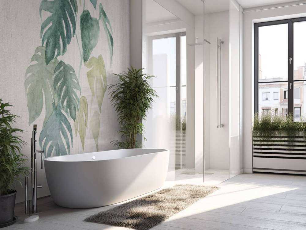 Aquarelbladeren in tropische tonen