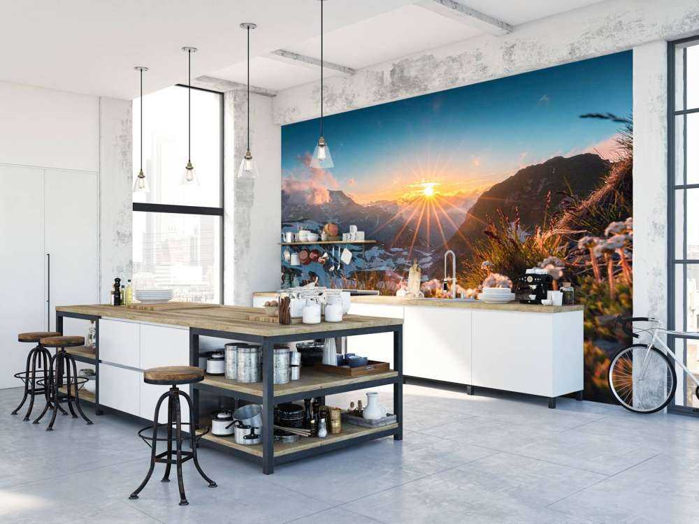 Zonlicht over alpenweide