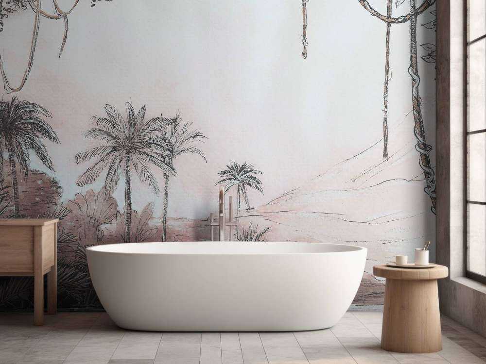 Palmenvallei in rozenlicht