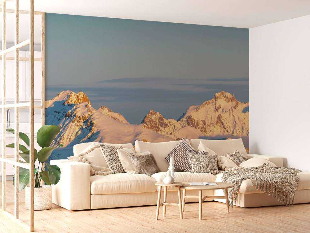 Gouden Gloed Op Bergtoppen