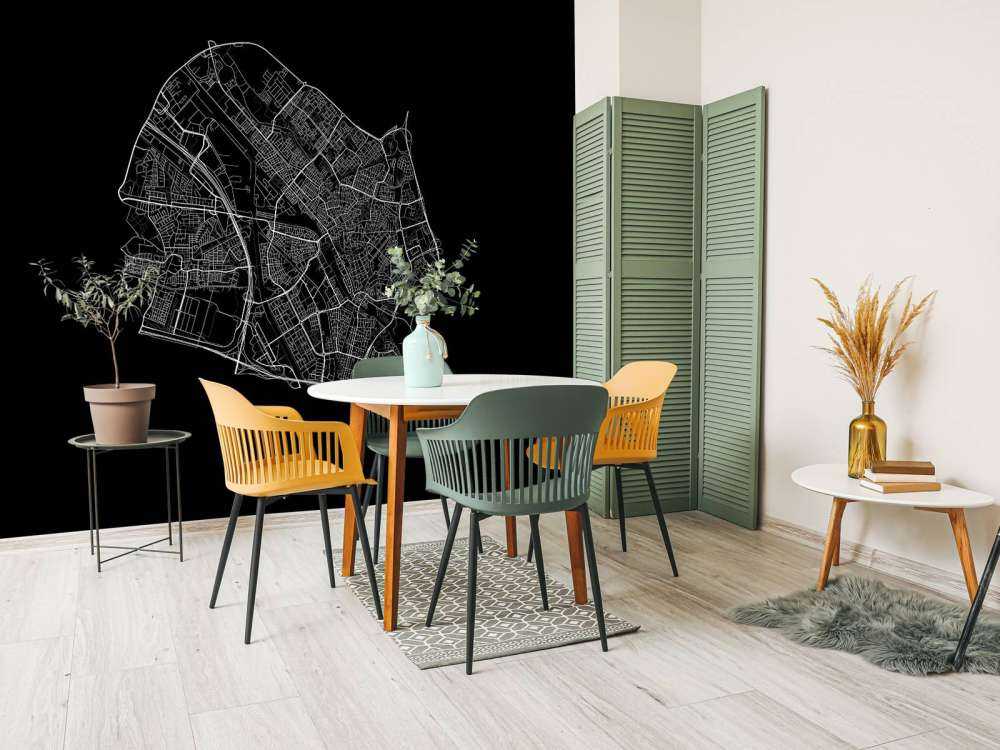 Plattegrond van Utrecht, zwart