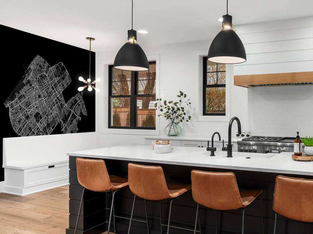 Plattegrond van Den Haag, zwart