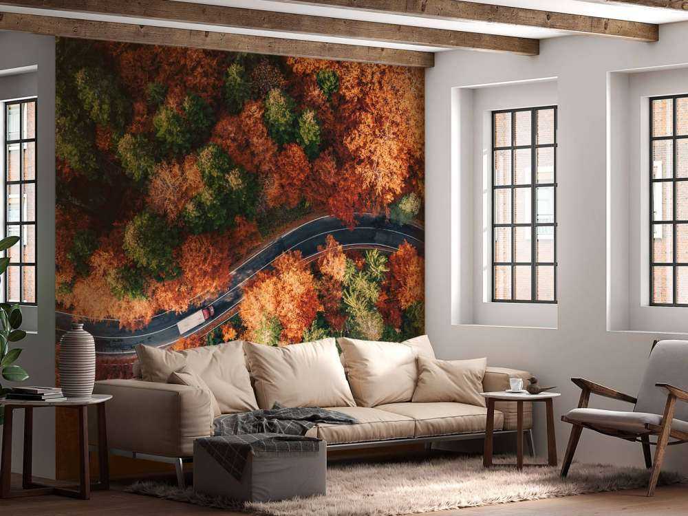 Kronkelende weg met truck