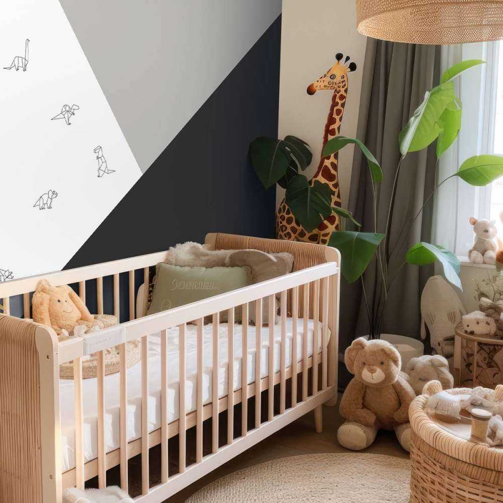 Zwart-wit driehoeken met dino's