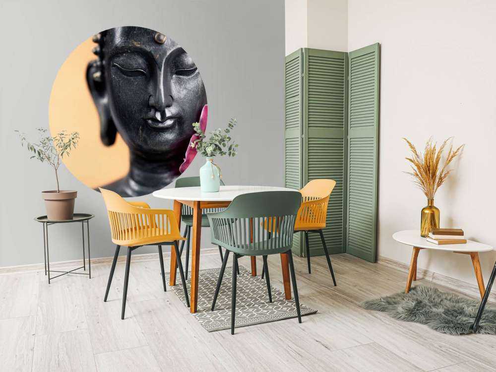 Buddha en roze orchidee