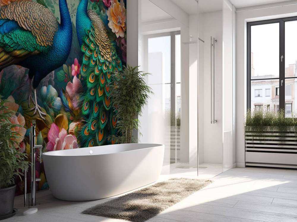 Bloemenbal met Pauwen