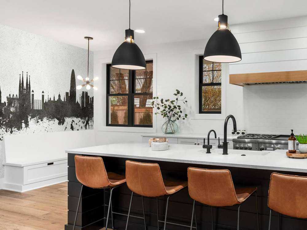 Waterverf skyline, Barcelona