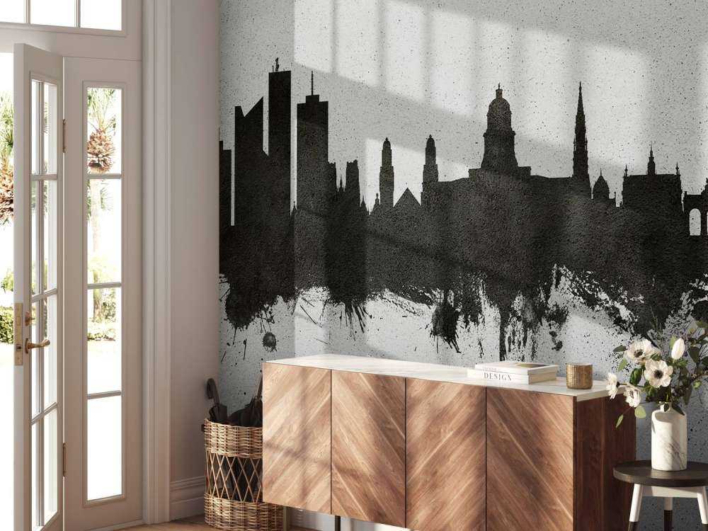 Waterverf skyline, Brussel