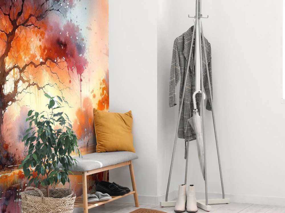 Autumn's Fiery Canopy at Dusk