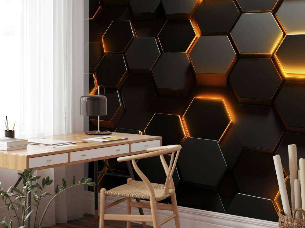 Gloeiend Gouden Hexagons