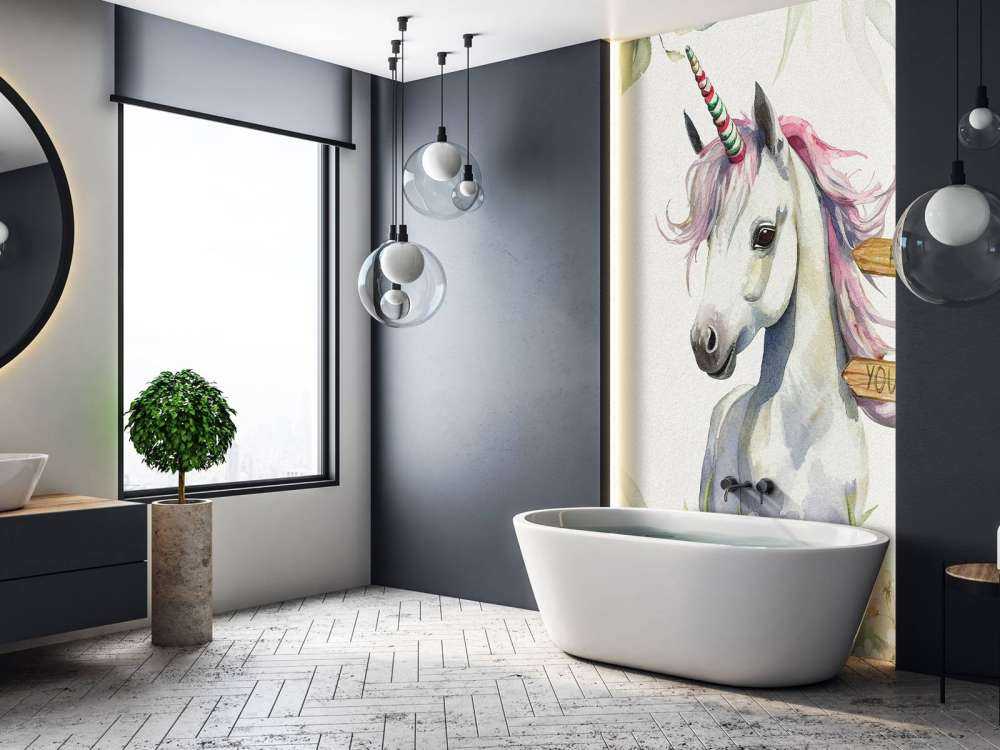 Baby eenhoorn met planten