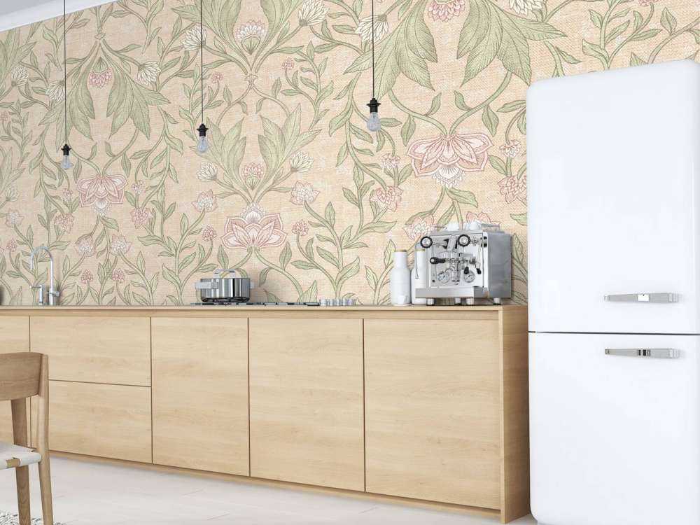 Morris bloemen damask - peach fuzz