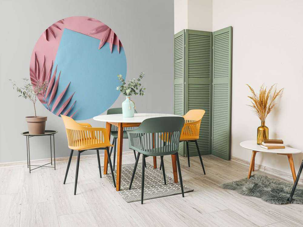 Geverfde palmbladeren