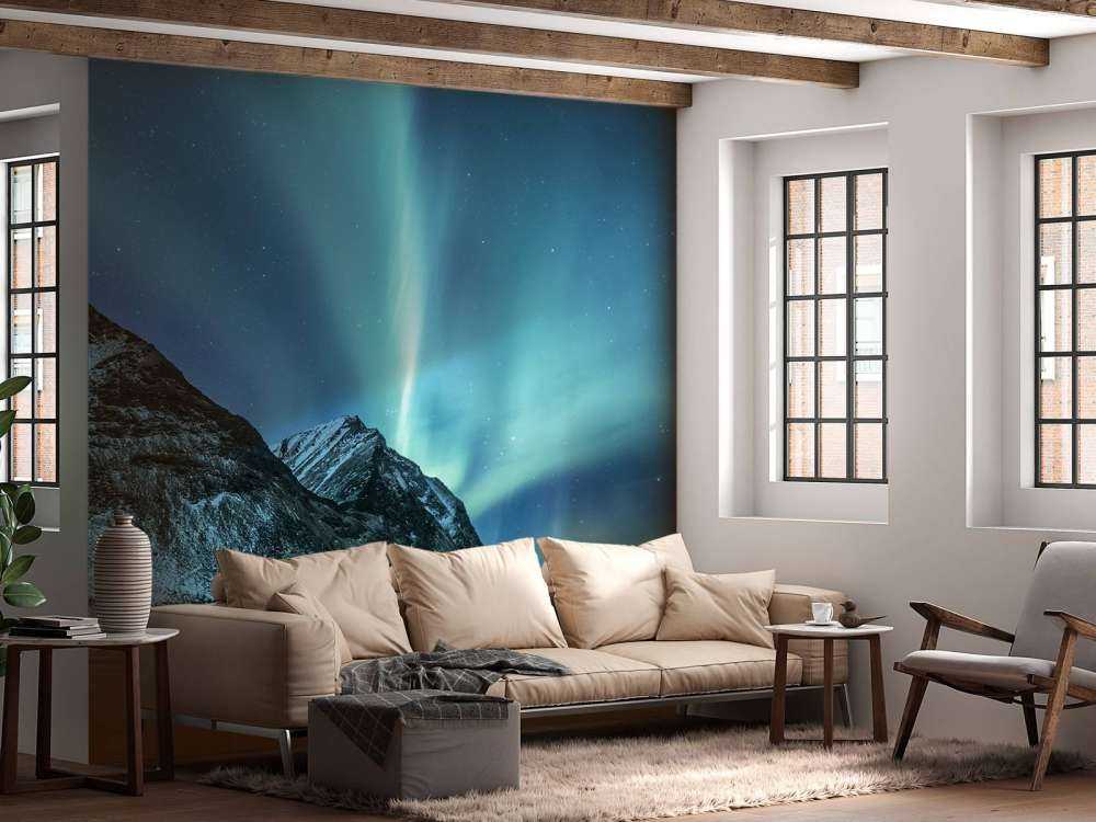 Felblauw Noorderlicht in Canada