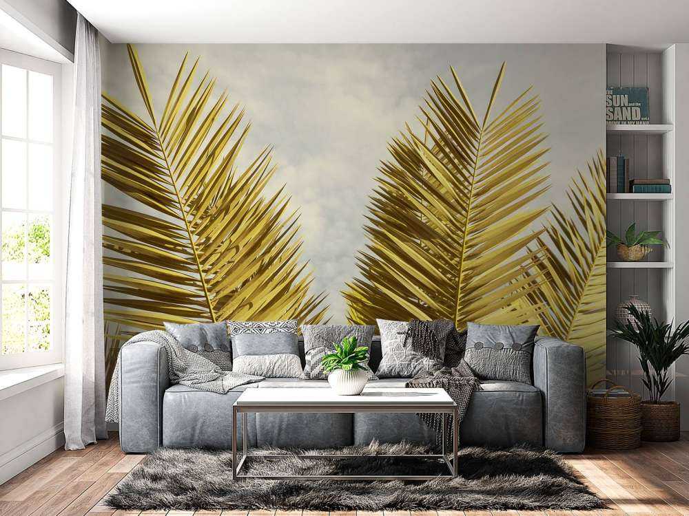 Gele palmboom bladeren