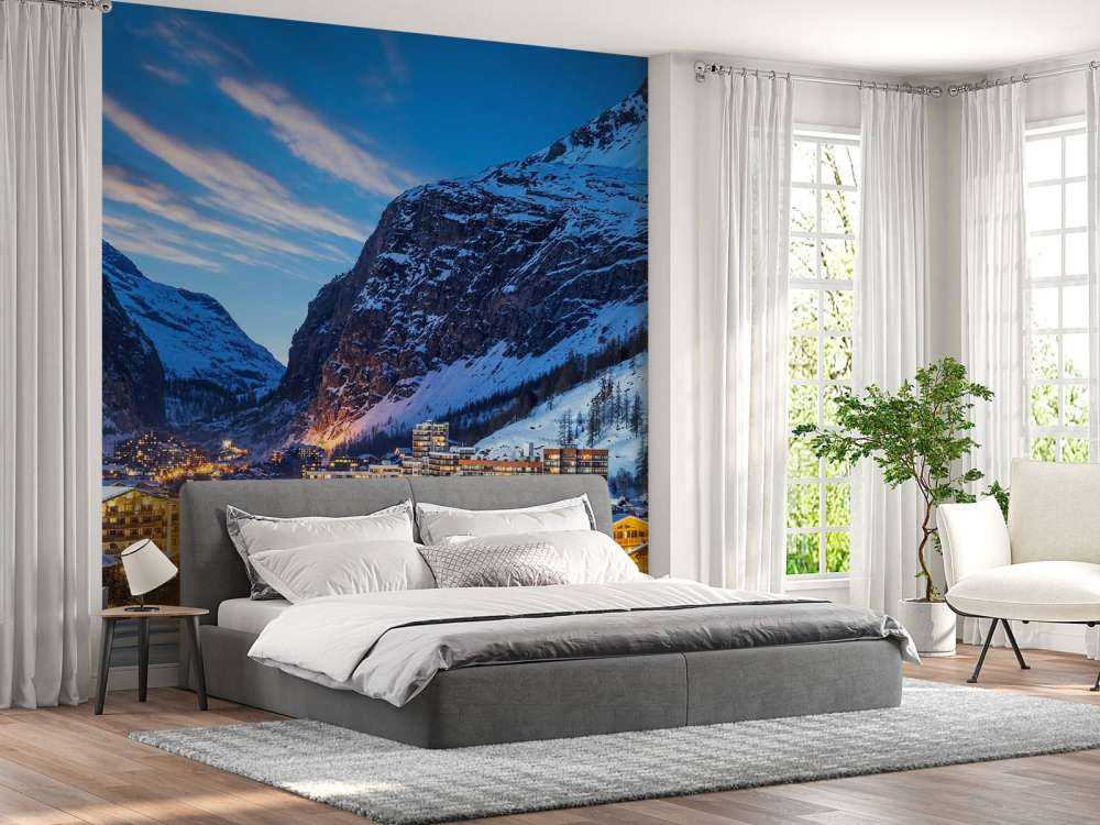 Skioord in de Franse Alpen