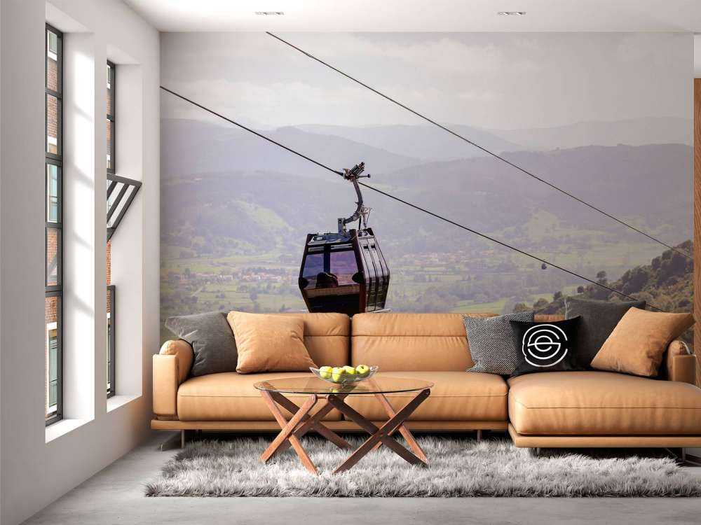 Kabelbaan in een berglandschap