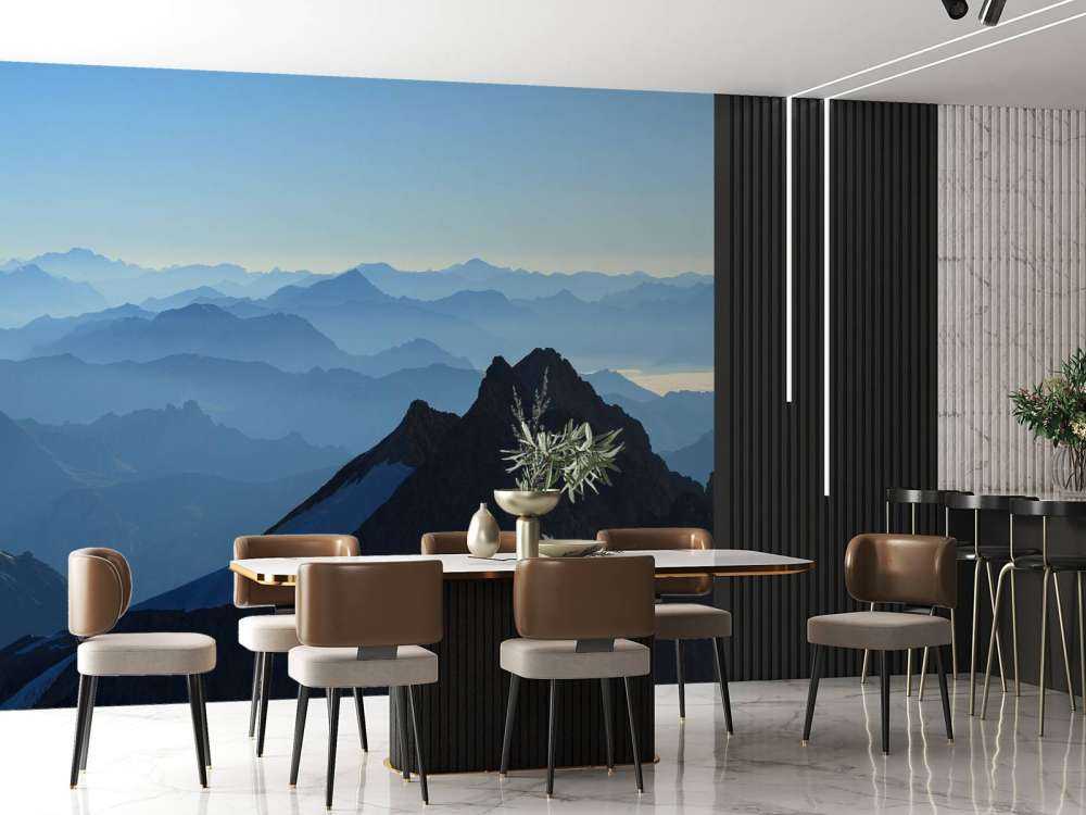 Bovenaanzicht van een berglandschap