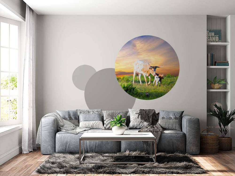 Koe en Kalf zonsondergang