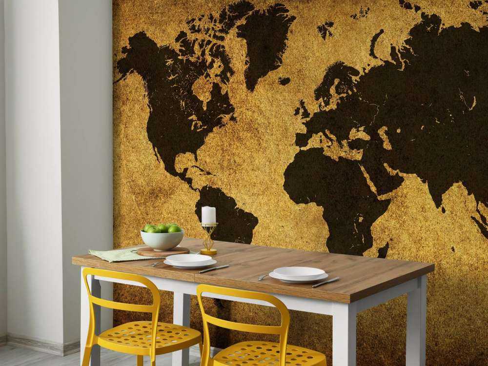 Wereldkaart in oude stijl