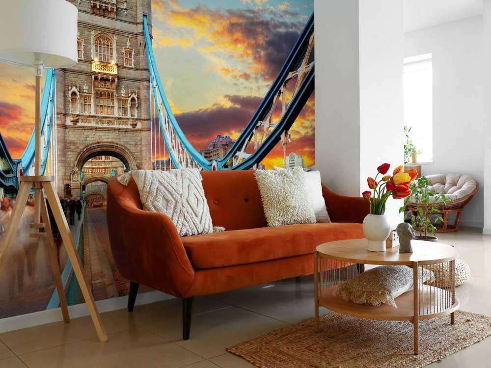 De London Tower Bridge bij zonsondergang