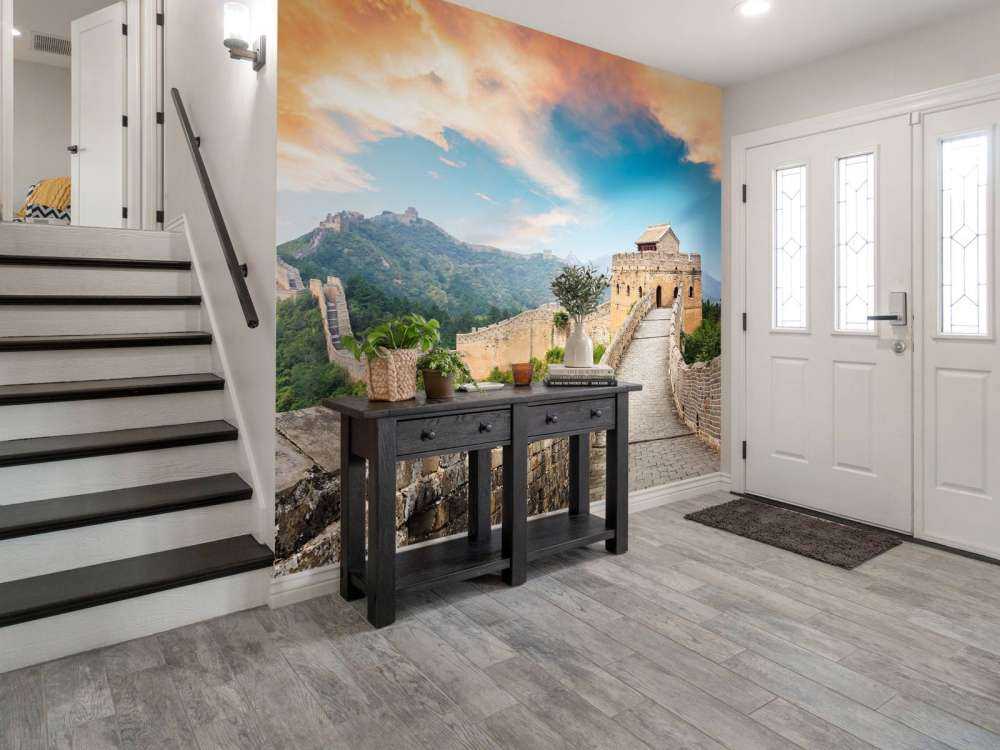 De Chinese Muur bij zonsondergang