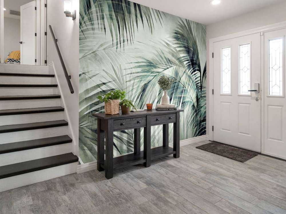 Tropical retreat palm jungle green