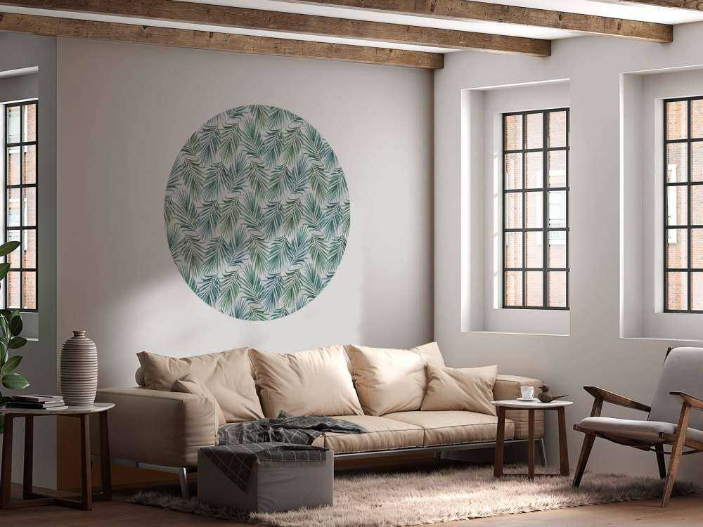 Blauwe en groene palmbladeren