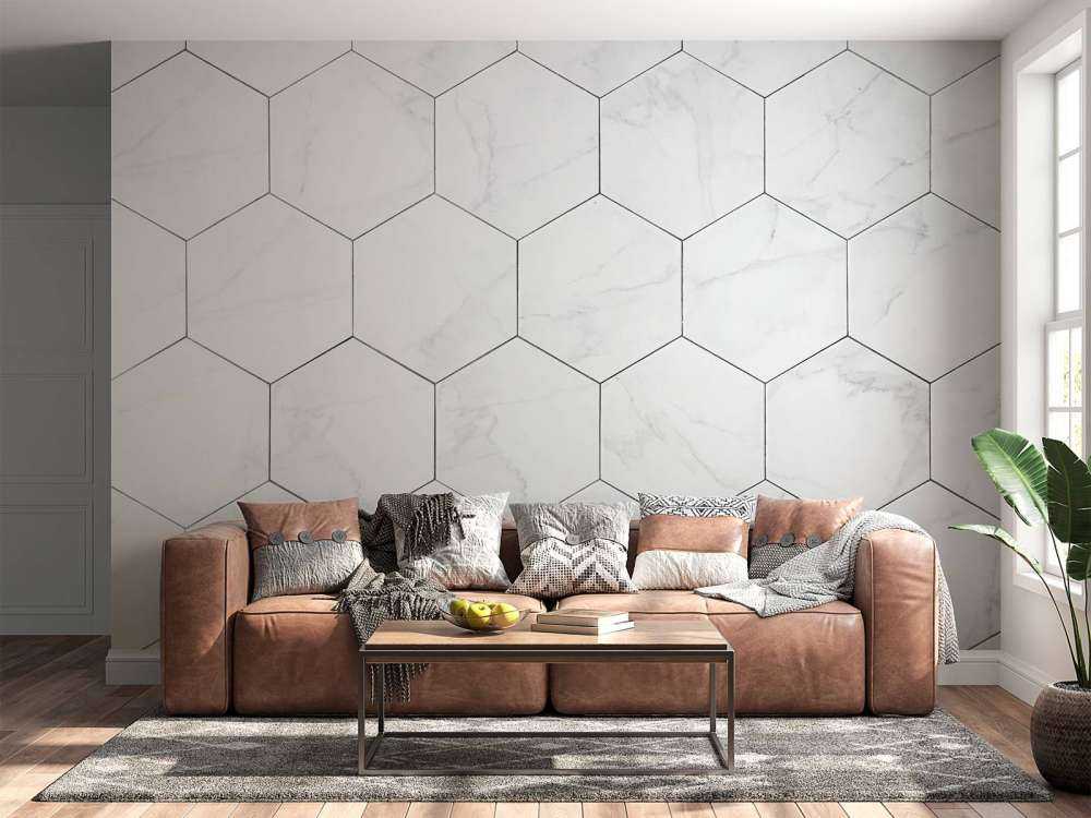 Marmeren hexagons