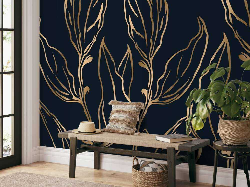 Abstracte bloemen en bladeren