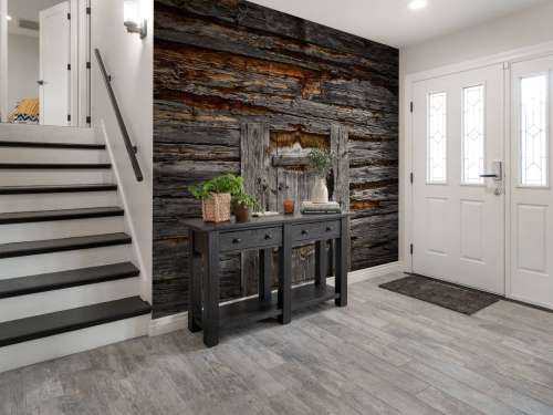 Donker hout met deur