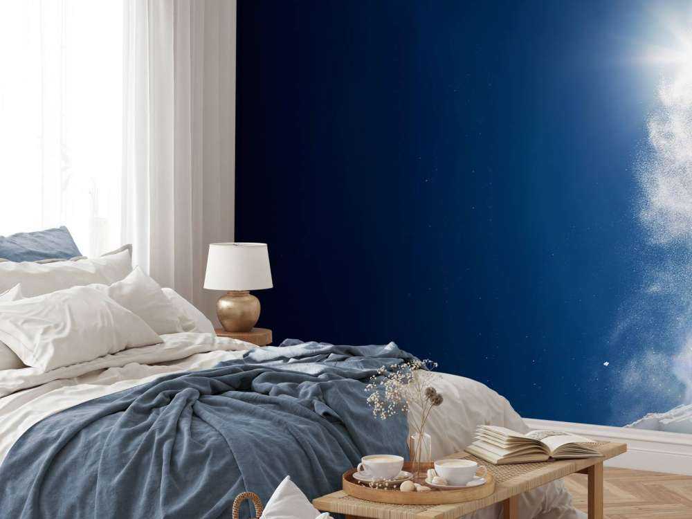 Snowboarder maakt een backflip