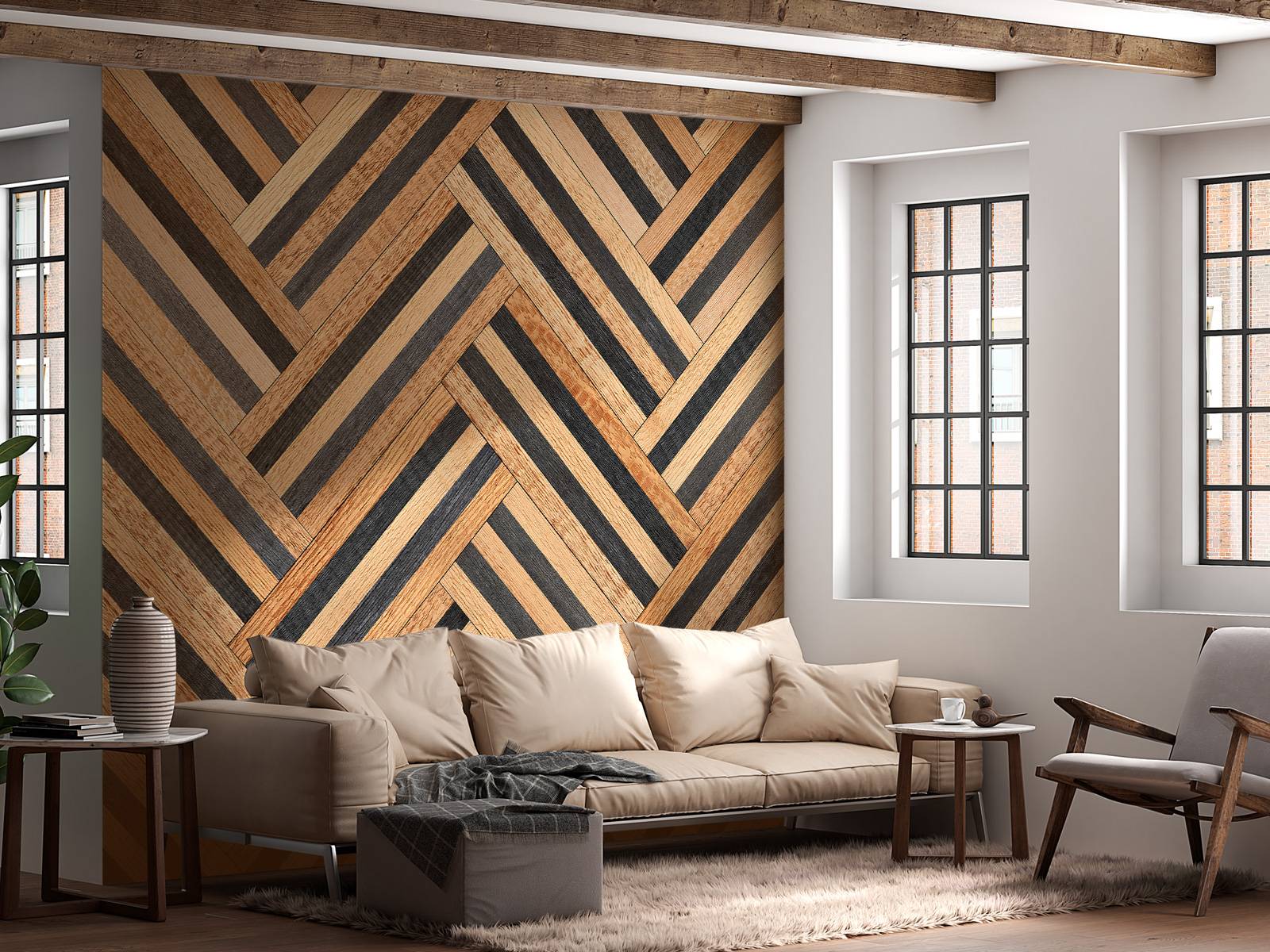 Visgraat van hout