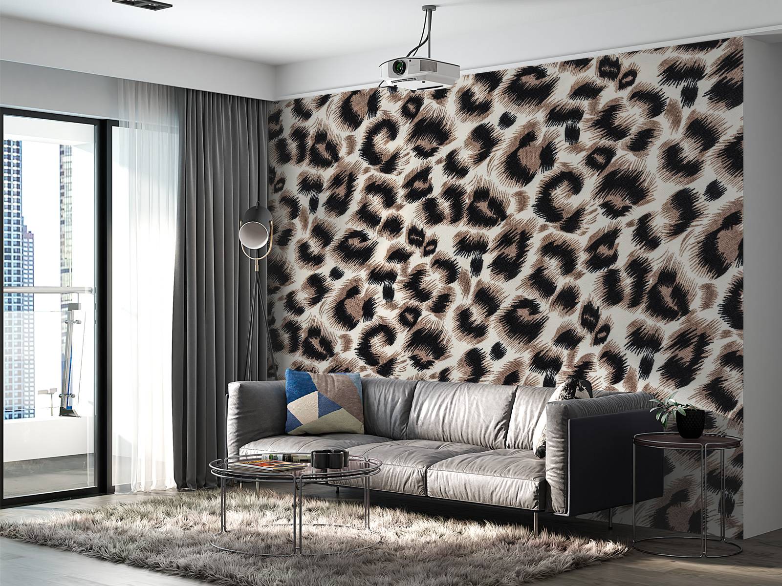 Beige gekleurde panter vacht