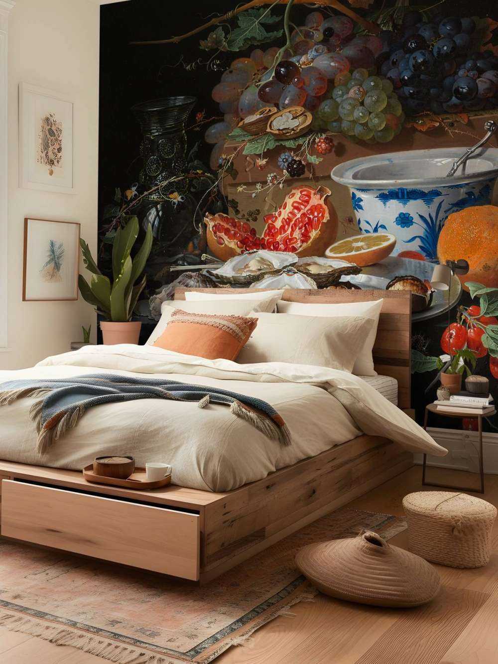 Stilleven met vruchten, oesters en een porseleinen kom