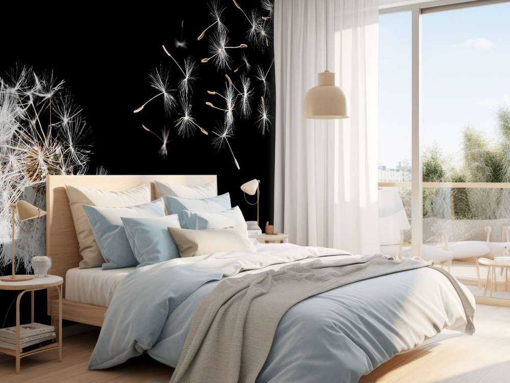 Paardebloem met een zwarte achtergrond