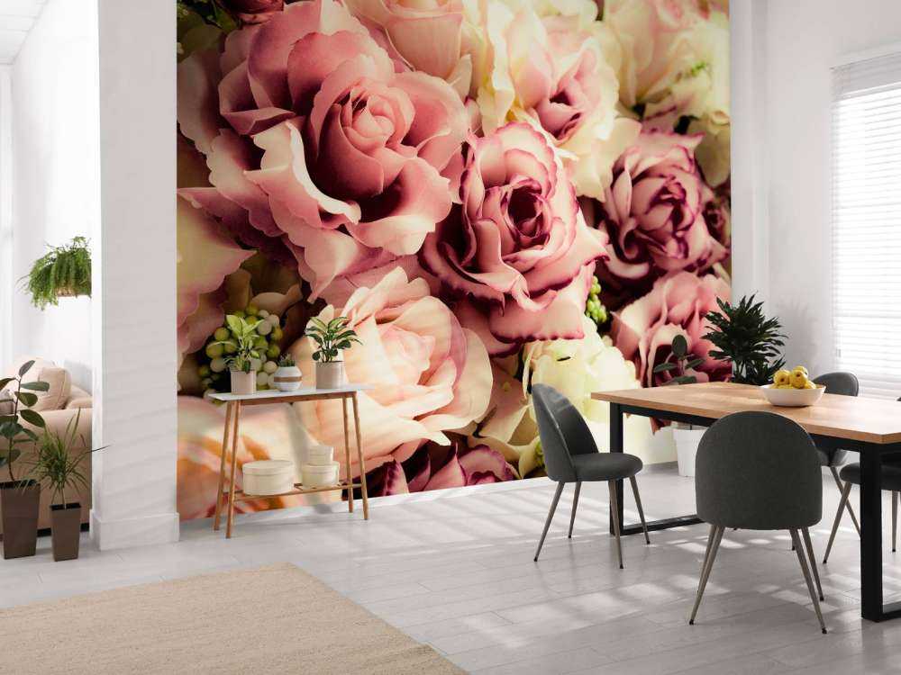 Gekleurde rozen boeket