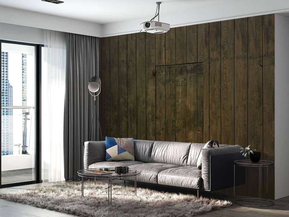 Houten muur met deur