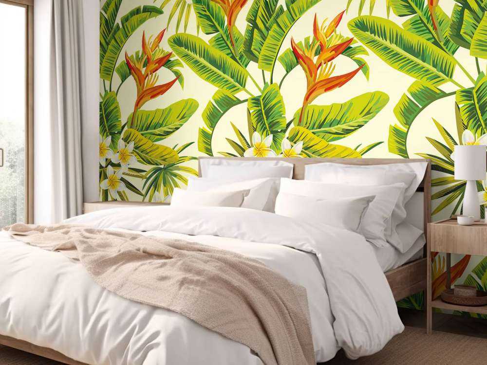 Bloemen en bladeren print