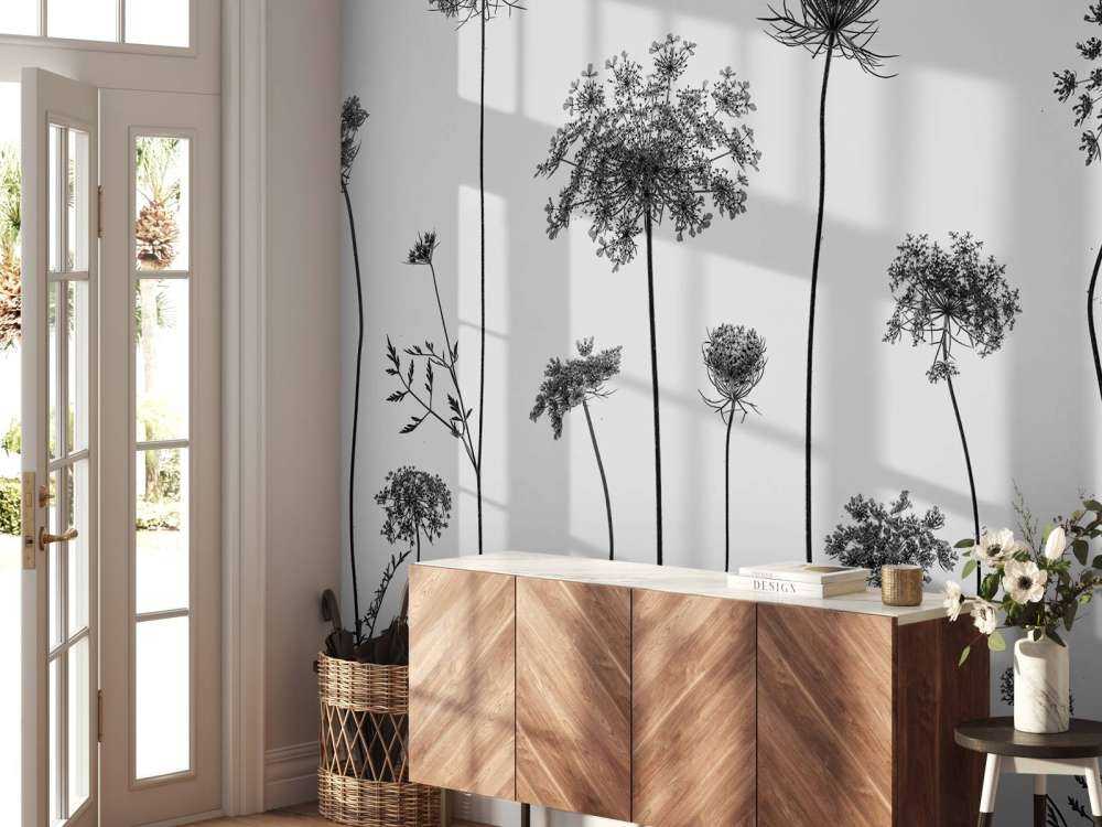 Fluitenkruid in zwart-wit