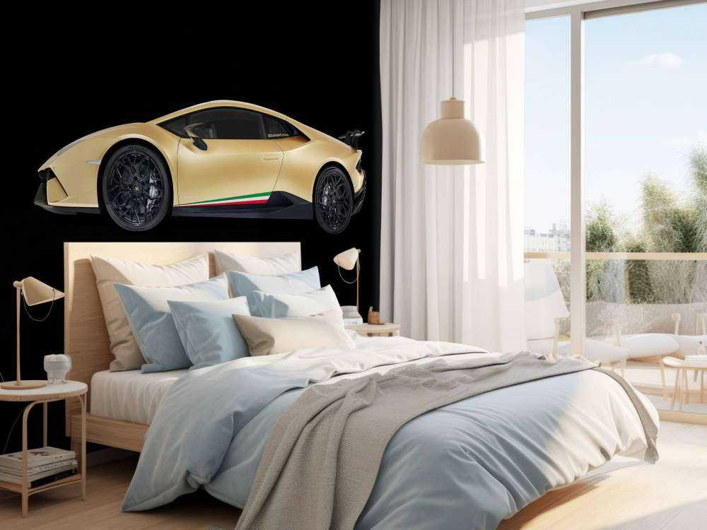 Lamborghini Huracán - Zijkant, zwart